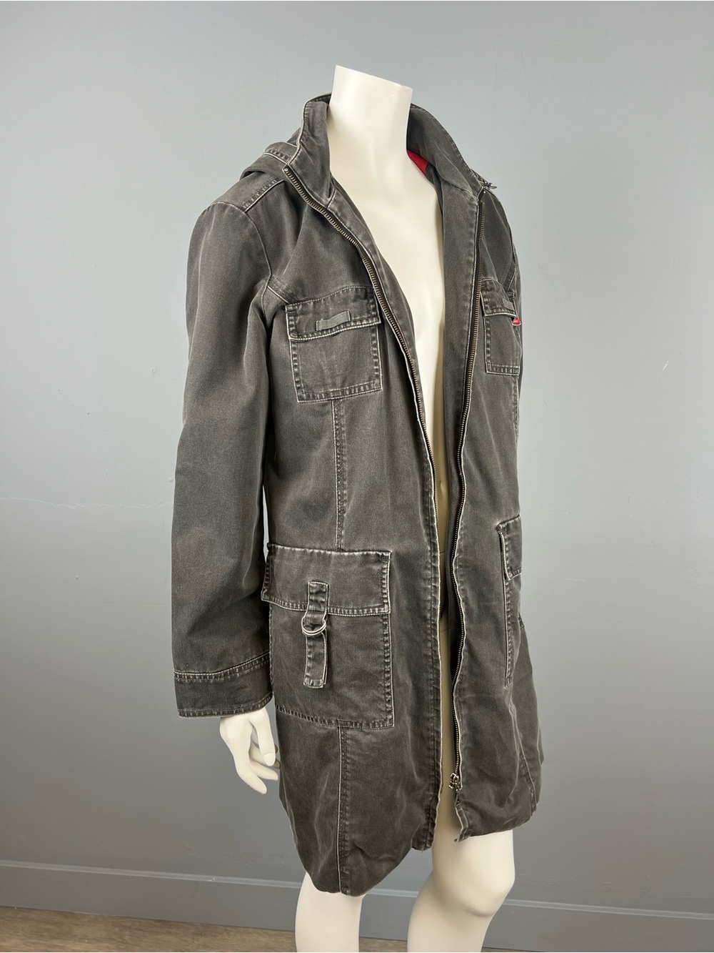 S. Oliver 100% Cotton Men's Washed Black Utility Jacket Coat